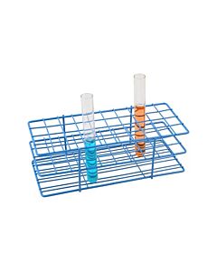Eisco Labs Blue Epoxy Coated Steel Wire Test Tube Rack, 40 Holes, Outer Diameter permitted of tubes 18-20mm or less , 4 X 10 Format