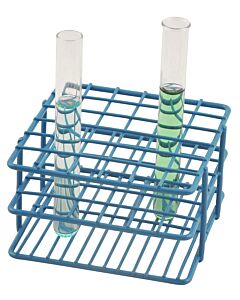 Eisco Labs Blue Epoxy Coated Steel Wire Test Tube Rack, 36 Holes, Outer Diameter permitted of tubes 10-13mm or less , 6 X 6 Format