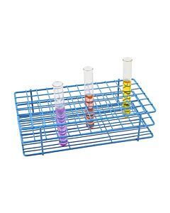 Eisco Labs Blue Epoxy Coated Steel Wire Test Tube Rack, 72 Holes, Outer Diameter permitted of tubes 15-16mm or less , 6x12 Format