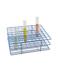 Eisco Labs Blue Epoxy Coated Steel Wire Test Tube Rack, 80 Holes, Outer Diameter Permitted of Tubes 18-20mm or Less , 8x10 Format