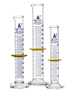 Eisco Labs Safety Pack Measuring Cylinder Set - 50ml, 100ml & 250ml - ASTM, Class A