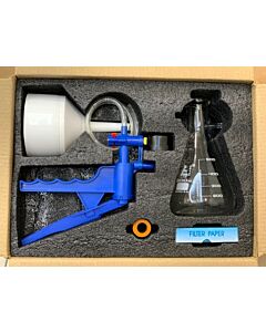 Eisco Labs Vacuum Filtration Kit - Includes Filtering Flask, Vacuum Pump, Buchner Funnel, Filter Papers, Rubber Tubing, Stopper
