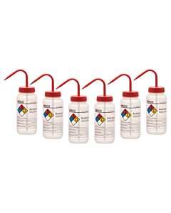 Eisco Labs 6PK Performance Plastic Wash Bottle, Acetone, 500 ml - Labeled (4 Color)