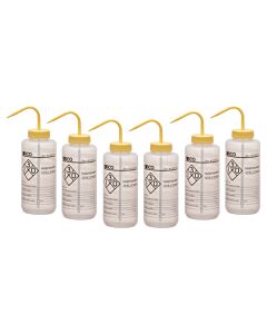 Eisco Labs 6PK Performance Plastic Wash Bottle, Isopropanol, 1000 ml - Labeled (1 Color)