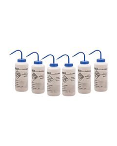 Eisco Labs 6PK Performance Plastic Wash Bottle, Sodium Hypochlorite (Bleach), 1000 ml - Labeled (1 Color)