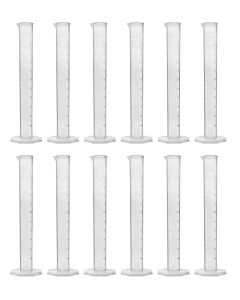 Eisco Labs Pack of 12 Measuring Cylinders, 100ml - Class B Tolerance - Octagonal Base - Polypropylene Plastic - Industrial Quality, Autoclavable - Eisco Labs