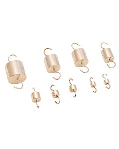 Eisco Labs Brass Cylinder Hooked Weights - Set of 9 total weight 500 grams
