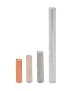 Eisco Labs 4pc Equal Mass Metal Cylinders Set - Copper, Iron, Aluminum & Zinc