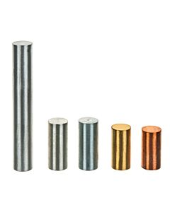 Eisco Labs 5pc Equal Mass Metal Cylinders Set - Zinc, Copper, Aluminum, Tin & Brass