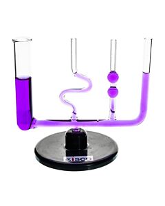 Eisco Labs Equilibrium Tube Apparatus - with Base, 4 Shapes - Borosilicate Glass - Eisco Labs