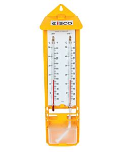 Eisco Labs Masons Hygrometer - Wet & Dry Bulb Thermometer - Wall-Mounted