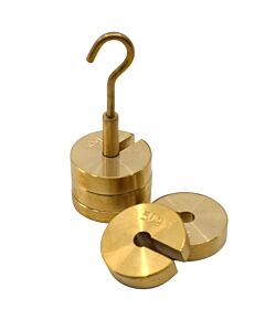 Eisco Labs Slotted Mass Set with Hanger, 50g Each - 250g Total - Brass