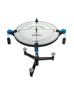 Eisco Labs Force Table, 40cm dia. - Measure Vector Forces - Includes Stand, Pulleys & Clamps, Slotted Masses, String & Hoops