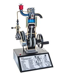 Eisco Labs 4 Stroke Diesel Hand Crank Model with Actuating Movable Parts to Demonstrate Engine Basics - 16" Tall - Eisco Labs