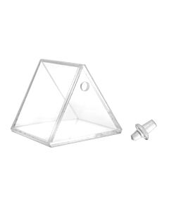 Eisco Labs Hollow Acrylic Prism & Stopper, 2 Inch - Great for Studying Snells Law of Refraction - Eisco Labs