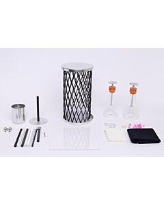 Eisco Labs 15 Piece Electrostatic Demonstration Kit - Includes Electroscopes, Faraday Cage, Ice Pail, Electrophorus, Friction Rods & More - For Lightning Rod Demonstrations - Eisco Labs