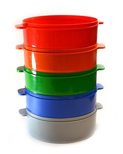Eisco Labs 5PK Plastic Sifter, 8" - Stackable - Varying Hole Sizes