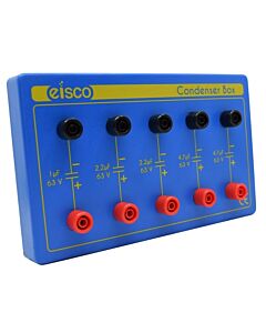 Eisco Labs Condenser Box, Five Capacitators, 1µF to 4.7µF - Great for Electrical Experiments - Eisco Labs
