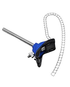 Eisco Labs Clamp, 8 Inch with Chain, 19 Inch - With Stainless Steel Rod - Vinyl-Coated