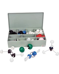 Eisco Labs Molecular Model Kit (263 Pieces), VSEPR Model Advanced Set, Organic and Inorganic Chemistry, Multifaced for Complex Arrangements with Double/Triple Bonds, Orbitals with 2 Dots, Large Pieces, Case Incl