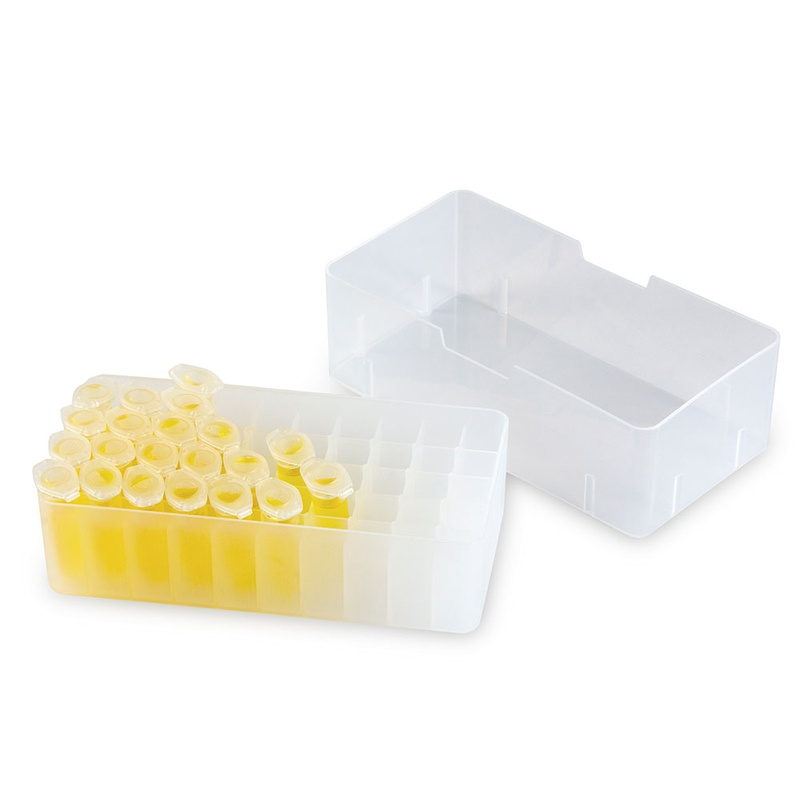 Globe Scientific Freezer Box for 1.5mL and 2.0mL Microcentrifuge Tubes, 50-place (5 x 10 format), with