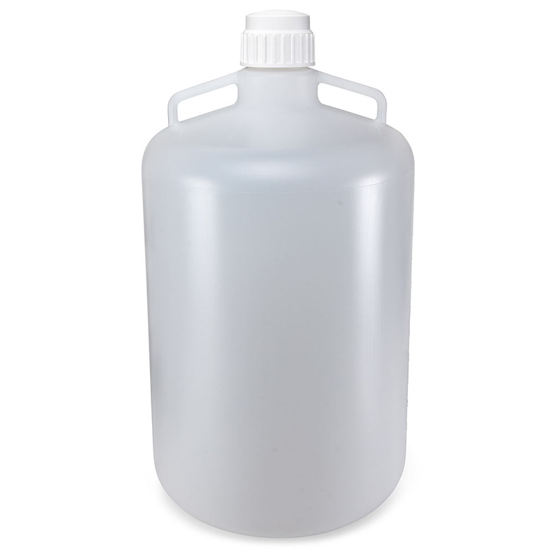 Globe Scientific Carboys, Round with Handles, LDPE, White PP Screwcap, 50 Liter, Molded Graduations