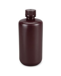 Globe Scientific Bottle, Amber Narrow Mouth, Rnd, HDPE, 500mL