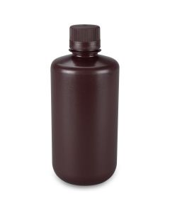 Globe Scientific Bottle, Amber Narrow Mouth, Rd, HDPE, 1000mL