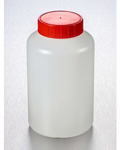 Corning® Gosselin™ Round HDPE Bottle, 1 L, 58 mm Red Cap with Wad, Assembled, Sterile, 68/Case