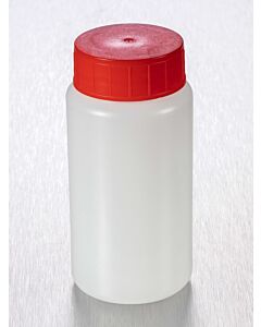 Corning® Gosselin™ Round HDPE Bottle, 150 mL, 37 mm Red Cap with Wad, Assembled, Sterile, 250/Case