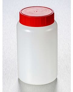 Corning® Gosselin™ Round HDPE Bottle, 500 mL, 58 mm Red Cap with Wad, Assembled, Sterile, 140/Case