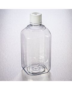 Corning® Gosselin™ Octagonal PET Bottle, 1 L, Graduated, 31 mm Tamper-evident Cap, Non-assembled, 48/Case