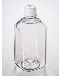 Corning® Gosselin™ Octagonal PET Bottle, 1 L, Graduated, 31 mm Tamper-evident Cap, Sterile, Assembled, 48/Case