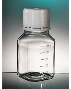 Corning® Gosselin™ Octagonal PET Bottle, 125 mL, Graduated, 31 mm Tamper-evident Cap, Non-assembled, 288/Case
