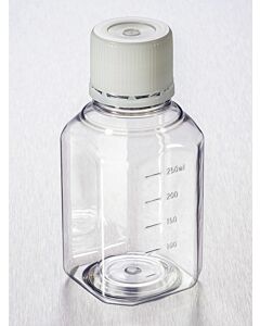 Corning® Gosselin™ Octagonal PET Bottle, 250 mL, Graduated, 31 mm Tamper-evident Cap, Non-assembled, 144/Case