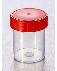 Corning® Gosselin™ Straight Container, 125 mL, PP, Red Screw Cap, Assembled, Sterile, 380/Case
