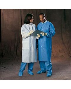Halyard Basic Plus Lab Coat, Blue, Large