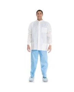 Halyard Universal Precautions Lab Jacket, White, Small