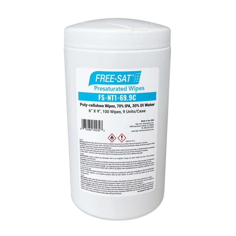 High Tech Conversions FREE-SAT® 70% IPA 6″ x 9″ Presaturated Canister Wipes