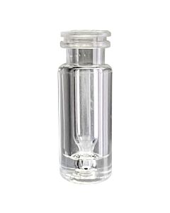 JG Finneran 100 Microliters Glass/Clear Plastic (Plastic)Ulimited Volume Vial, 12x32mm, 11mm Crimp/Snap Ring? Qty (100)