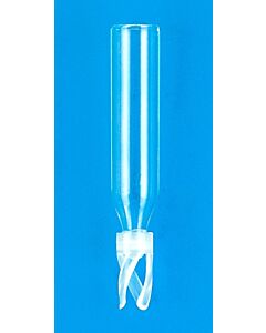 JG Finneran Silanized - 250 Microliters Glass Big Mouth Conical limited Volume Insert, Pulled Point Interior, W/Bottom Spring 10-Pk(100) Qty (1000)