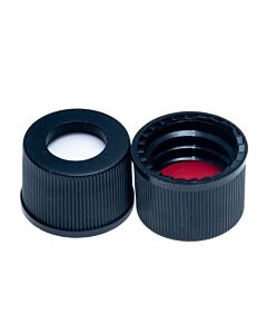 JG Finneran 10-425mm Black Polypropylene Closure, Red Ptfe/White Silicone Septa, 0.050" 10-Pk(100)Qty 1000
