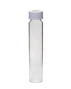 JG Finneran Precleaned - 60ul Clear Vial, 24-414mm Open Top White Polypropylene Closure, .125" Ptfe/Silicone-lined Qty (72)