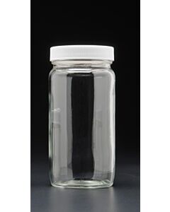 JG Finneran Precleaned & Certified - 16 Oz, 500ul Tall Wide Mouth Jar, 70-400mm Thread, White Closure, Ptfe-lined