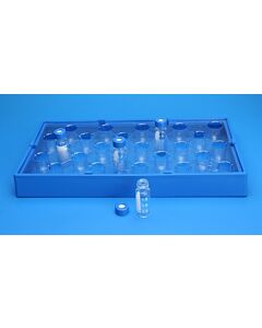 JG Finneran 25 Position Insert Tray For Universal Vial Rack, To Hold 12mm Tapered, Flat & Round Bottom Vials, Made From Clear Petg 5-Pk(1)Qty 5