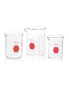 DWK KIMBLE® KIMAX® Colorware Beaker, low form, with spout, Red, 1000 mL