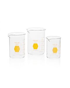 DWK KIMBLE® KIMAX® Colorware Beaker, low form, with spout, Yellow, 1000 mL