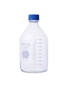 DWK KIMBLE® GL45 Media Bottles, With Cap, 5000 mL