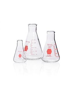 DWK KIMBLE® KIMAX® Coloware Erlenmeyer Flask, Red, 250 mL
