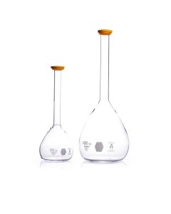 DWK KIMBLE® KIMAX® Serialized and Certified Volumetric Flask, Class A, with Snap Cap, 250 mL